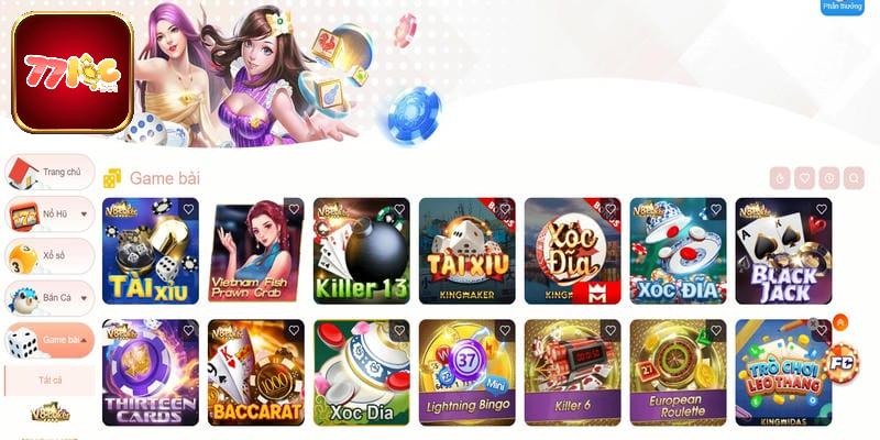 Game bài trực tuyến hấp dẫn mãn nhãn tại nhà cái 77loc