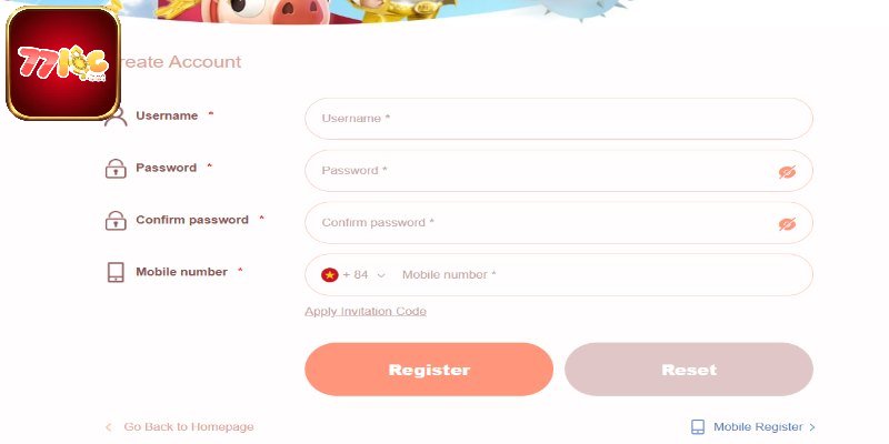 Hướng dẫn đăng ký 77loc - Truy cập web