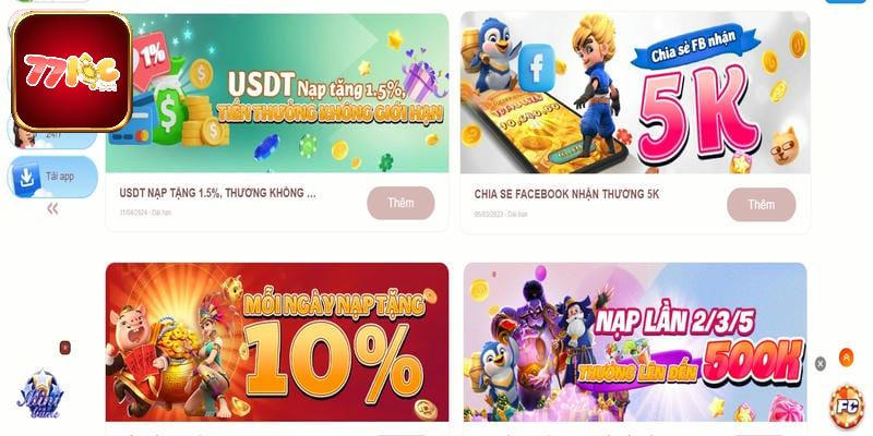 Sự kiện khuyến mãi Vip được 77loc áp dụng đến cho khách hàng