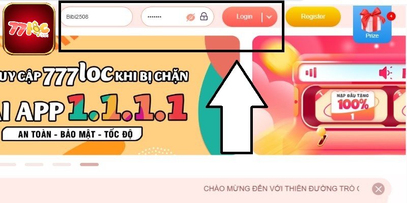 Nhập đủ thông tin khi đăng nhập 77loc