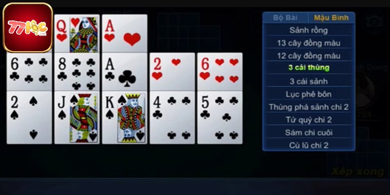 Thứ tự bài trong mậu binh 77loc